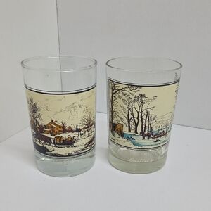 Vintage 1981 Arbys Scenic Glass Tumbler Set